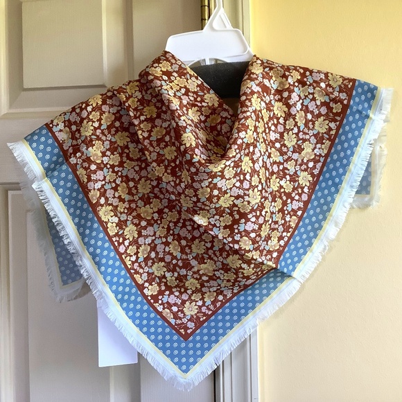 Treasure & Bond Accessories - Treasure And Bond Print Square Silk Scarf Rust Gestural Floral OS